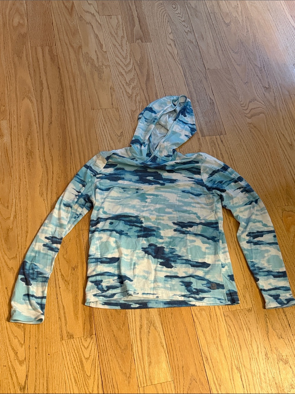 Huk Blue Camouflage Hooded Long-Sleeve Shirt